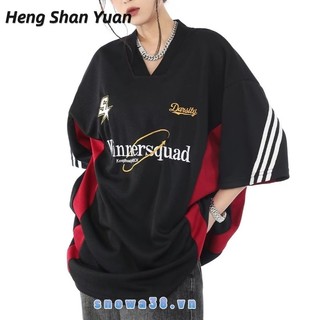 Heng Shan Yuan Áo Thun Cổ Tròn In Chữ Số Thời Trang Harajuku Đơn Giản Dành Cho Nữ