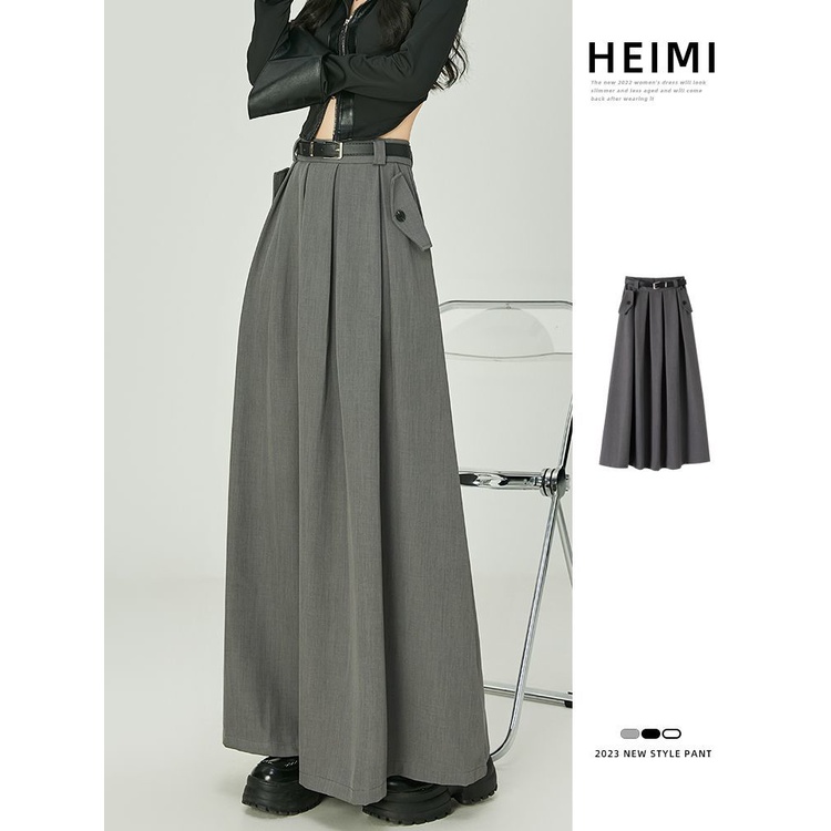 Hàng Có Sẵn Chân Váy Xếp Ly Dáng Chữ a Lưng Cao Màu Xám Thời Trang Xuân Hè Dành Cho Bạn Nữ umb