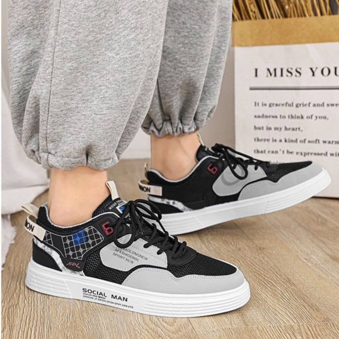 Mẫu Mới Giày Dép Thể Thao Nam Nữ, Sneakers, Giày Nam Phối Da Lộn G08_Theshe