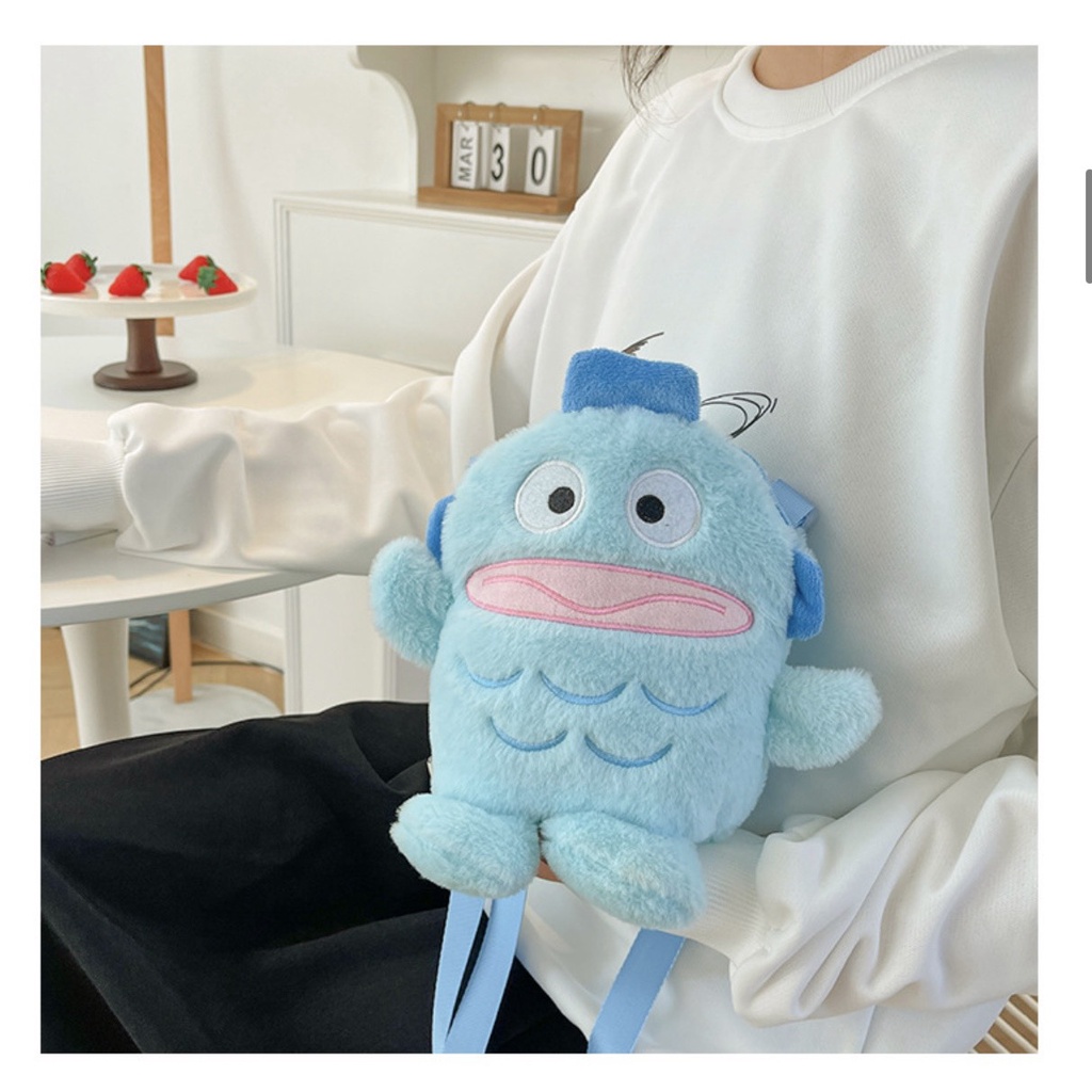 Túi Đeo Chéo Gấu Nhồi Bông Con Cá Xấu Xí Ngộ Nghĩnh Đáng Yêu