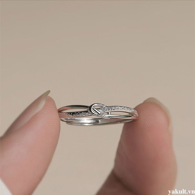 🎀 yakult 🎀Nhẫn Bạc 925 Hình Học Xoắn Thanh Lịch Thời Trang Cho Nữ