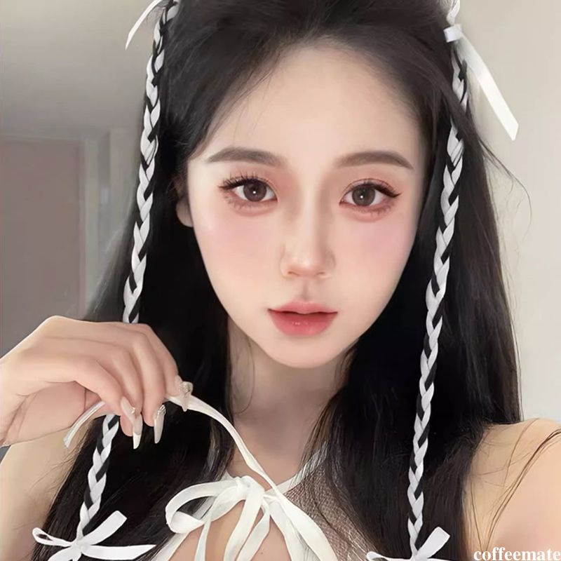 Bộ 2 Dây Ruy Băng Buộc Tóc Thắt Nơ Xinh Xắn