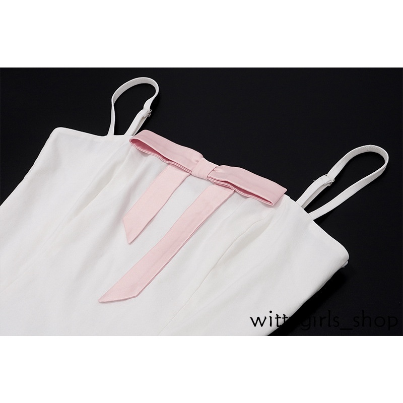 Cửa Hàng Wittygirls_Bộ Hàng | Bộ Đầm Hai Dây Mùa Hè Thắt Nơ Ngực Ngọt Ngào Hàng Mới Dành Cho Bạn Nữ