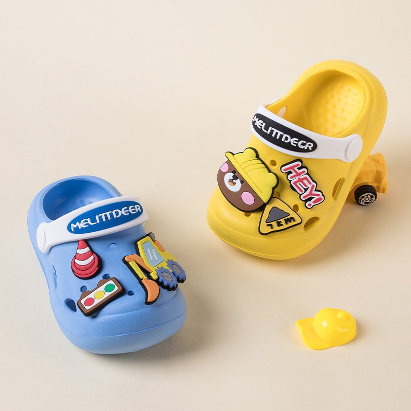 AYUER Xăng đan crocs Đế Mềm Họa Tiết Gấu Hoạt Hình Dễ Thương Cho Bé Trai Và Gái