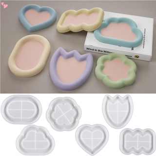 Khuôn Làm Giá Đỡ Đèn Cầy Bằng Resin Hình Hoa / Đám Mây Trái Tim Đám Mây Nghệ Thuật DIY