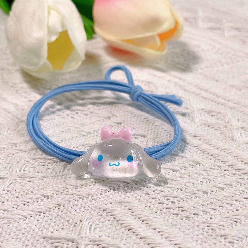 Sanrio Dây Buộc Tóc Cao Su Trong Suốt In Họa Tiết Hoạt Hình melody Cún Comha Đáng Yêu