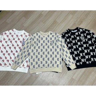 [CHÍNH HÃNG] Áo SWEATER MLB MONOGRAM BOSTON - BE - CODE: 3AMTM0231