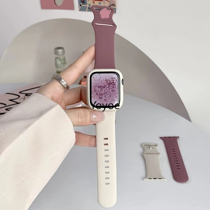 Silicone Dây Đeo Thể Thao Bằng Silicon Hình Bướm Cho iwatch series 1 2 3 4 5 6 38mm 42mm 40mm 44mm 49mm 8 7 41mm 45mm