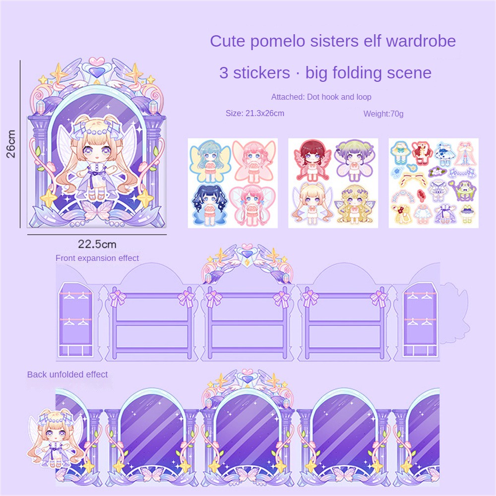 MOMO Sauce Dress Tủ quần áo Sách yên tĩnh Handmade DIY Sticker Book cho trẻ em Sách Doudou giải nén Sách hướng dẫn Guka Chất liệu ღ Giá thấp nhất