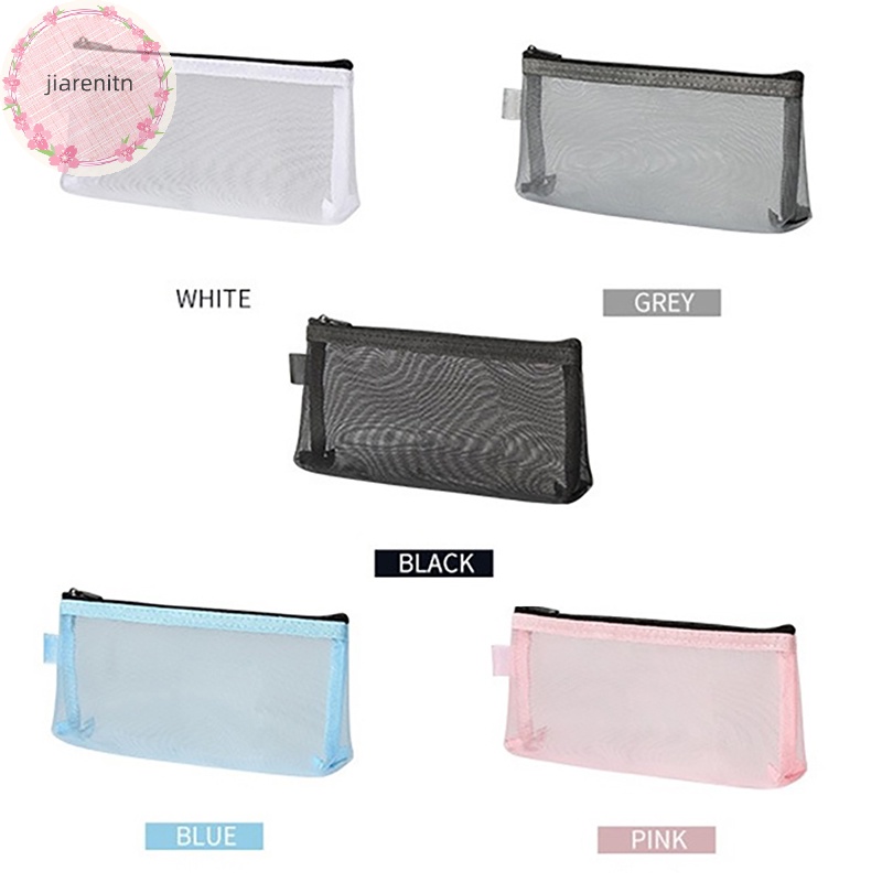 Jiarenitn Túi Đựng Bút Dạng Lưới Màu Trong Suốt Cho Học Sinh / Văn Phòng vn