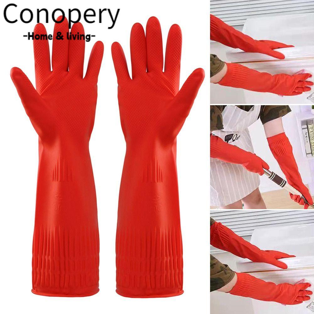 Conopery 1 Đôi Găng Tay Cao Su Chống Nước Chống Dầu Dày Dặn Dùng Rửa Xe Chống Axit An Toàn