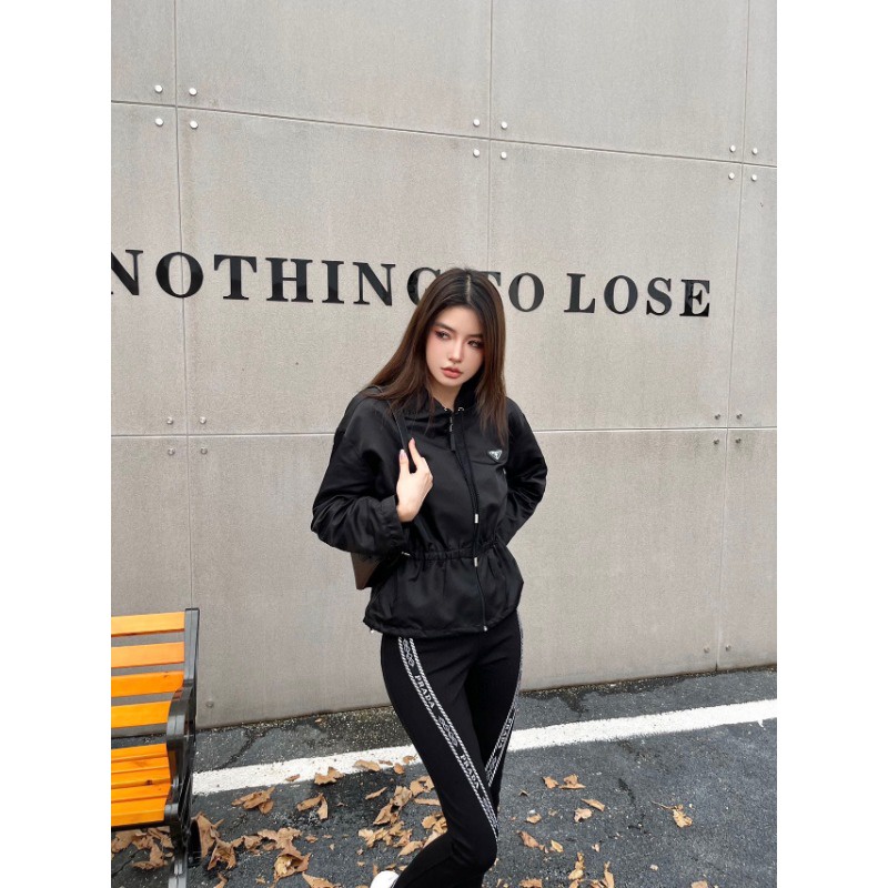 Áo Khoác Phối Khóa Kéo Sau Lưng Thời Trang Mùa Thu 2023