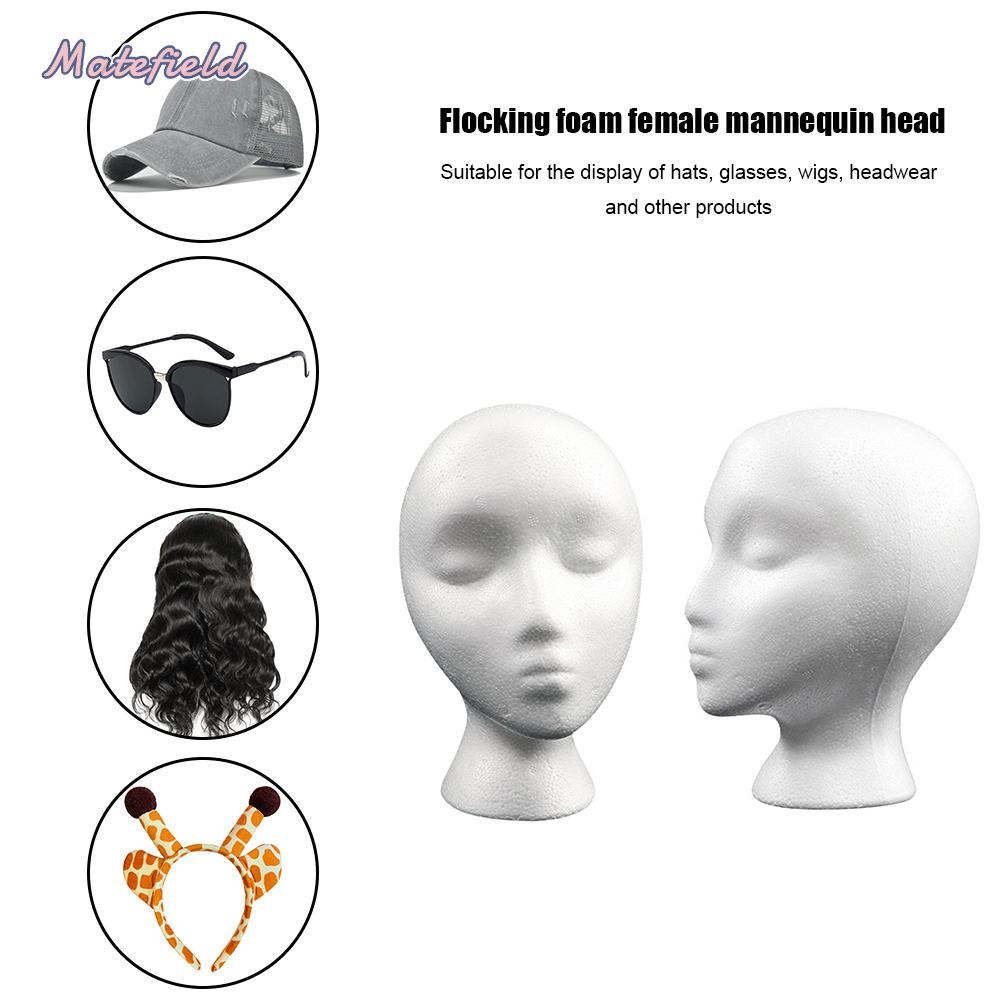 Đầu Ma Nơ Canh Nữ Bằng Xốp Trưng Bày Tóc Giả / Mắt Kính Siêu Bền