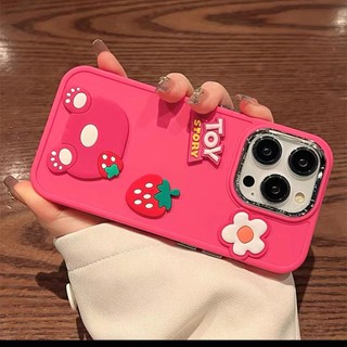 Dễ Thương Ốp Điện Thoại Mềm Chống Sốc Viền Mạ Hình Hoa Hồng / Dâu Tây Cho iphone 15 14 13 12 11 pro max 14 15 plus xsmax xr ix
