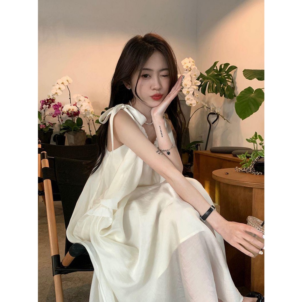 Váy Maxi, Đầm Maxi, Váy Đi Chơi, Đi Biển, Váy Tơ 2 Lớp, Váy Dáng Dài, Váy Nơ, Váy Hàn Quốc