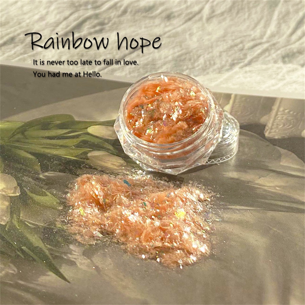 2023New Nail Opal Powder Flakes Crystal Nail Sequins Nail Powder Phân Cực Làm Móng Tay Siêu Mỏng Lá Ba Chiều DIY Trang Trí Long Lanh Rời