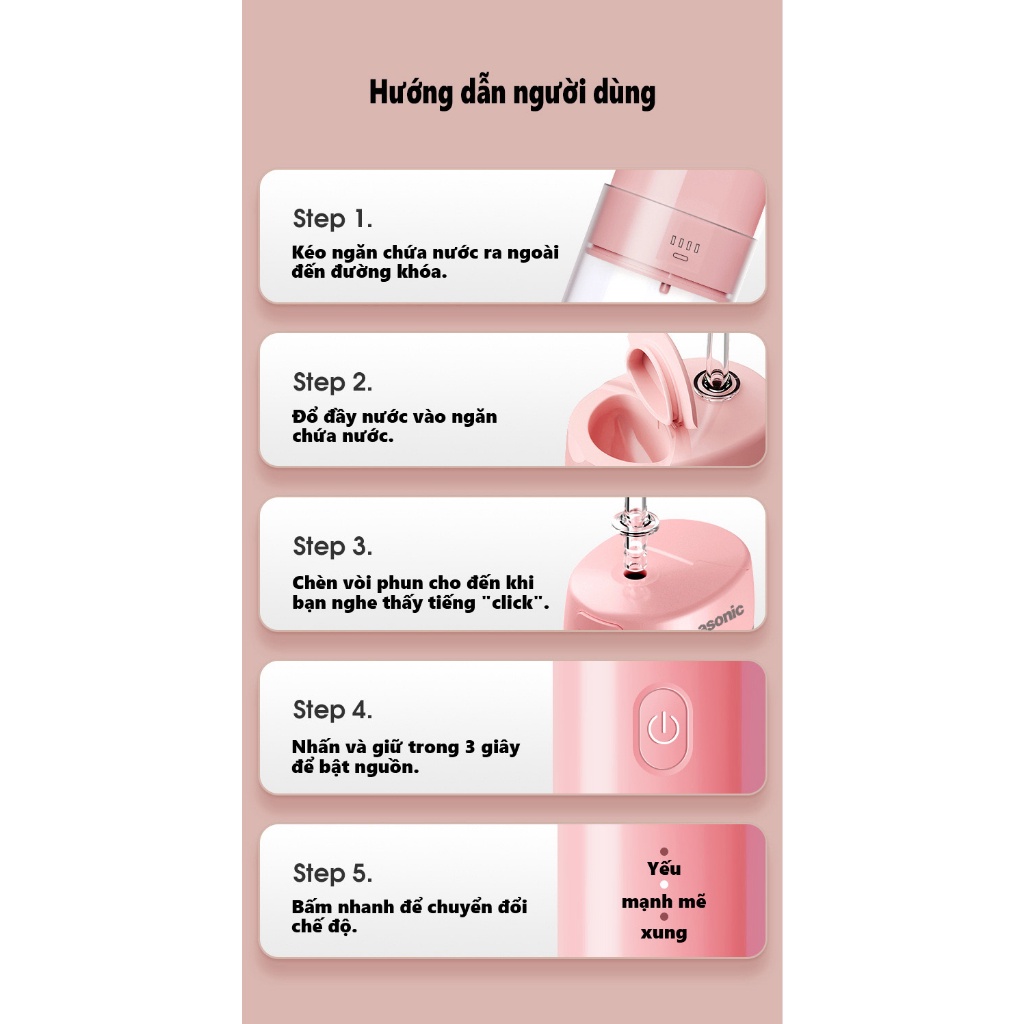 Panasonic Máy Tăm Nước Cầm Tay , 200ml, 1900 Vòng/phút, Làm Sạch Răng 3 Chế Độ