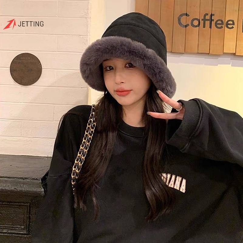 Mũ bucket Lông Xù Mềm Mại Ấm Áp Thời Trang Thu Đông 2023 Cho Nữ