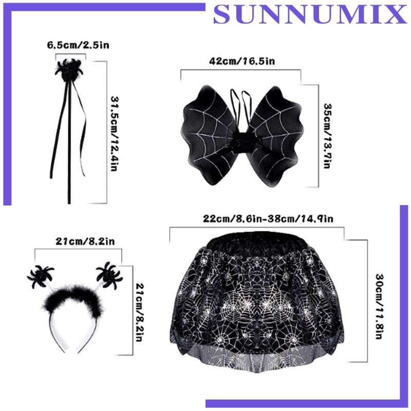 Set Băng Đô Và Chân Váy tutu Hóa Trang halloween Cho Bé Gái