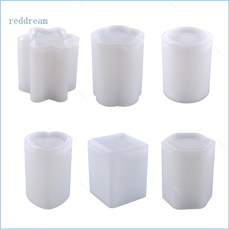 Khuôn Silicon Làm Hộp Đựng Bút / Trang Sức Thủ Công Hình Hoa Màu Đỏ