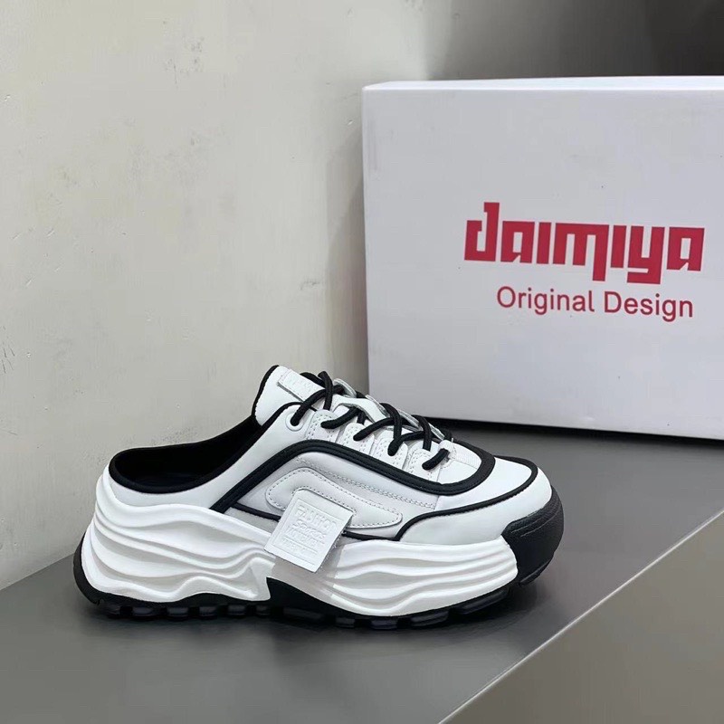 Giày sục thể thao pha kẻ tem vuông đế cao 5cm hàng QC fullbox TT45 ANN_Official