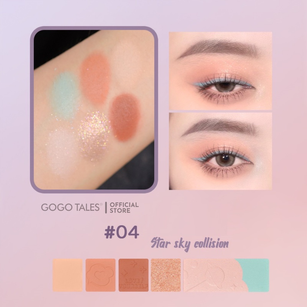 Phấn mắt gogo tales 6 ô nội địa trung chính hãng Bảng mắt Chamm nhiều màu  lâu trôi Bubble Gum Mini eye Shadow GT297 .