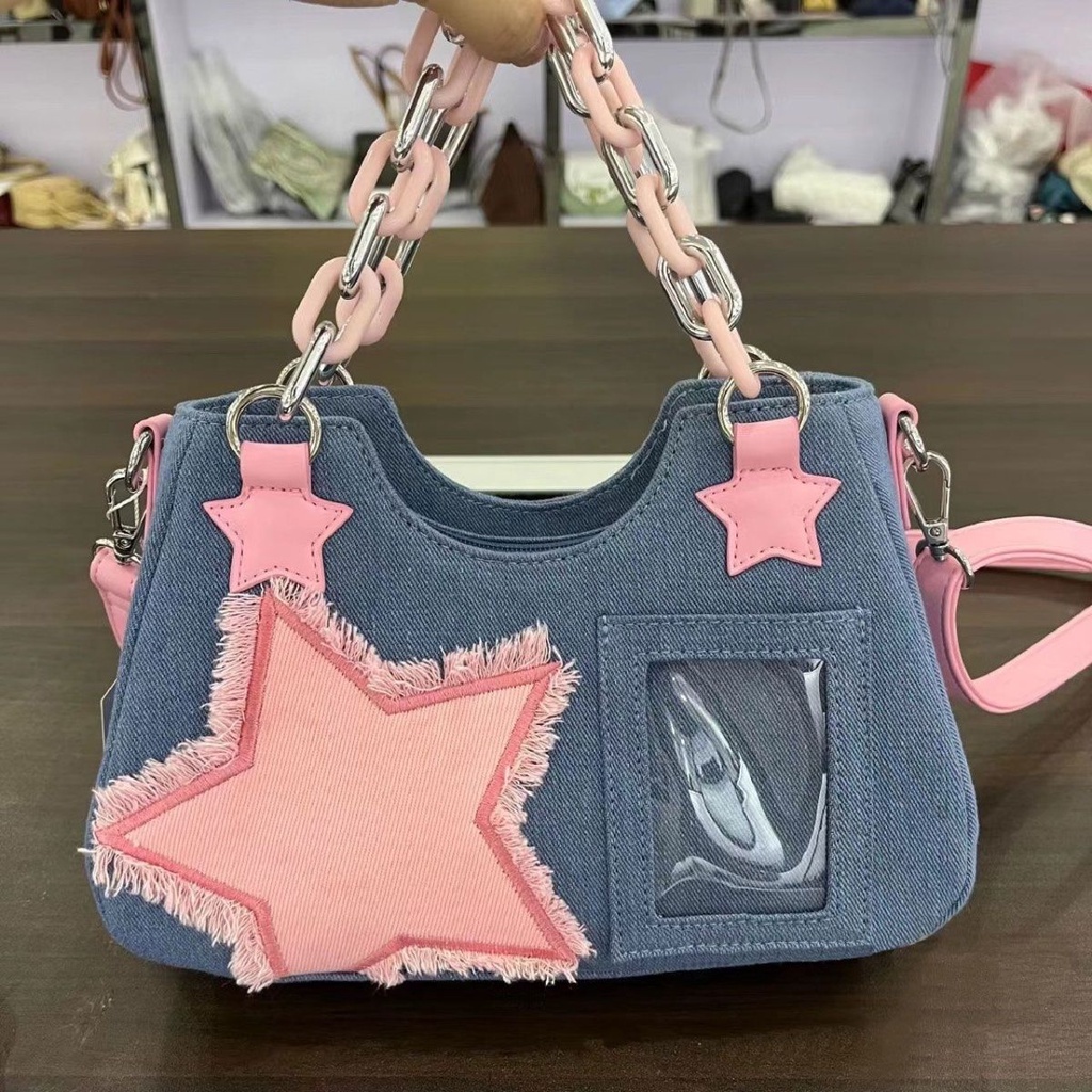 Túi y2k y2k style Túi Đeo Vai denim y2k Phong Cách Nhật Bản Hàng Mới 2023