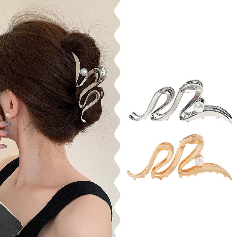 Kẹp tóc càng cua phong cách Hàn Quốc phụ kiện kim loại cỡ size lớn hottrend cho nữ đẹp LAGU Accessories