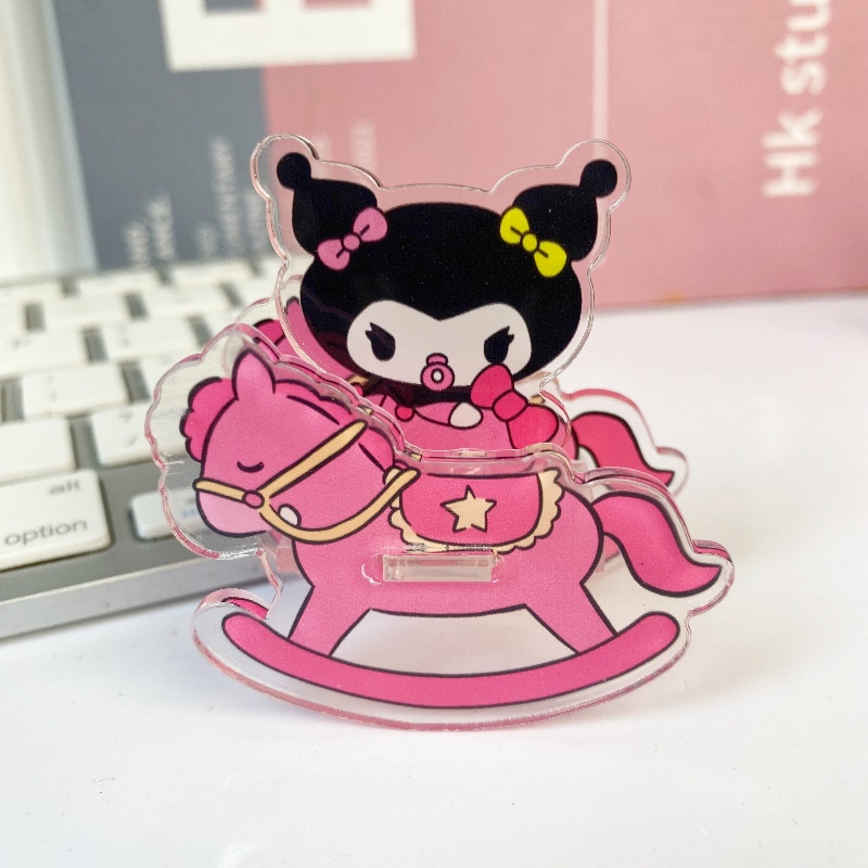 Sanrio Đồ Chơi Ngựa Bập Bênh Hoạt Hình Bằng acrylic Để Bàn Trang Trí