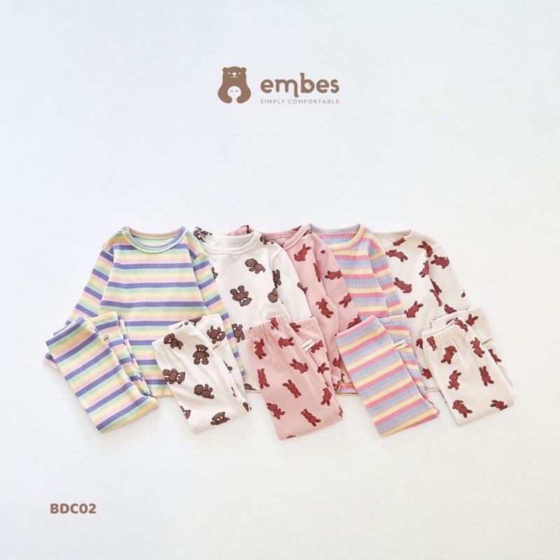 Embes Bộ dài ấm embes thu đông cho bé