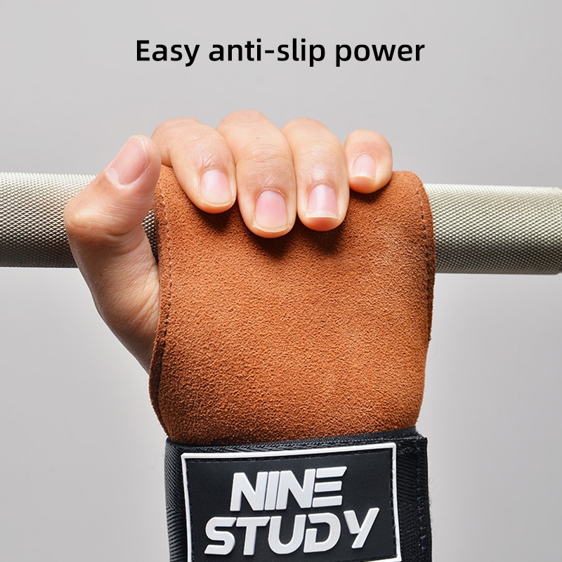 Găng Tay Da Bò Chống Trượt Hỗ Trợ Nâng Tạ Tập Thể Hình