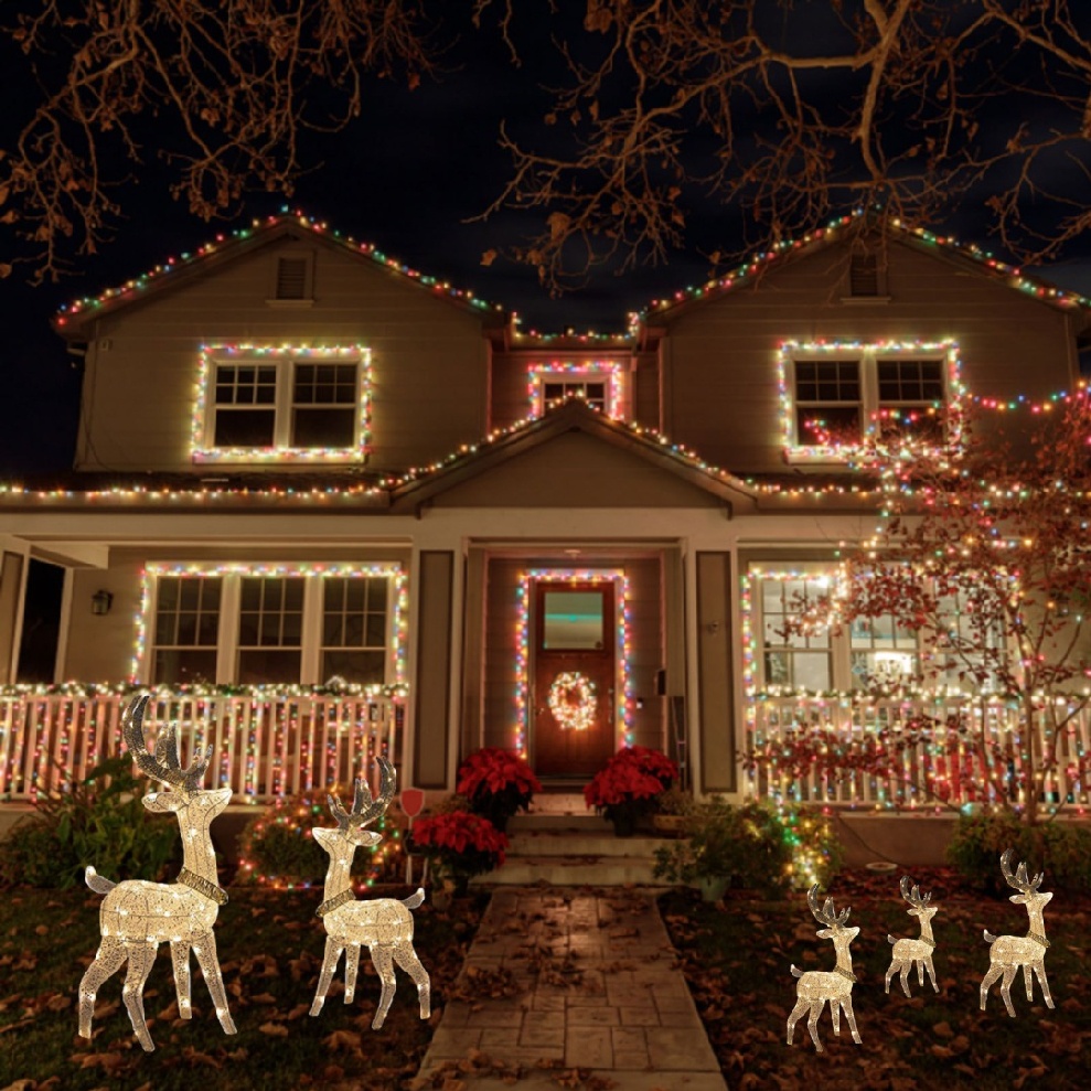 Holiday Christmas LED Light-Up Deer Reindeer Home Outdoor Yard Decoration