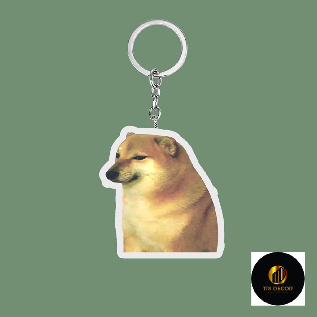 Móc khóa chó mèo babi phun nước cho bạn bè, người yêu - móc khóa mica