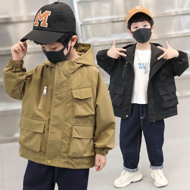 Áo Khoác Gió Dáng Rộng Thời Trang Xuân Thu 2023 Cho Bé Trai