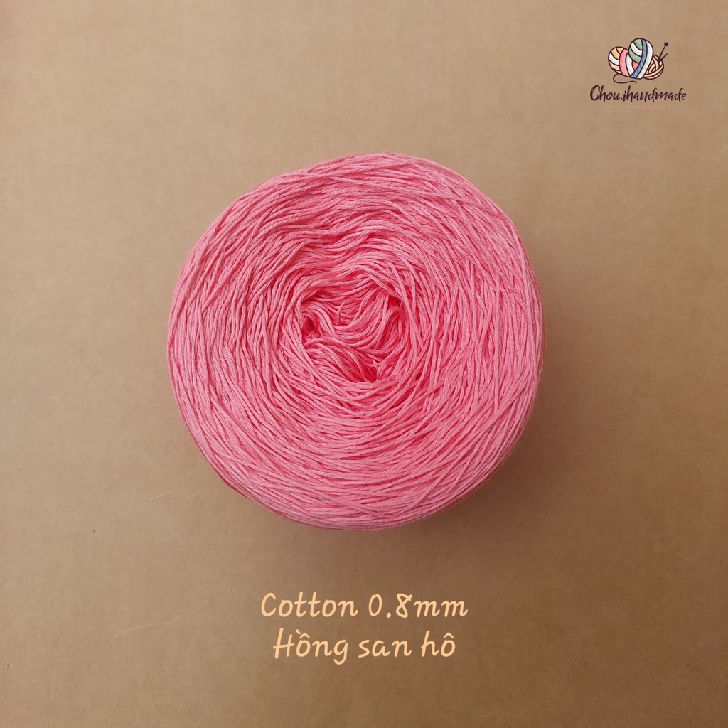 Cuộn cotton 100% organic 0.8mm, 200g, Chouihandmade