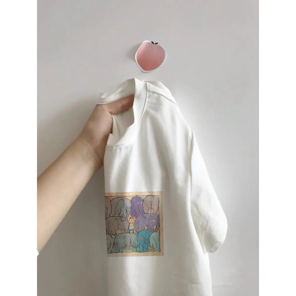 Áo Thun Baby Tee Croptop Tay Ngắn Dáng Ôm Vải Cotton In Họa Tiết Thời Trang Mùa Hè Cho Nữ MA116