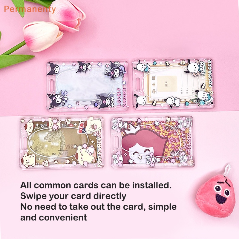 Sanrio kuromi my melody Ví Đựng Thẻ Có Dây Đeo Hoạt Hình anime cinnamoroll pompom purin Dễ Thương Cho Học Sinh