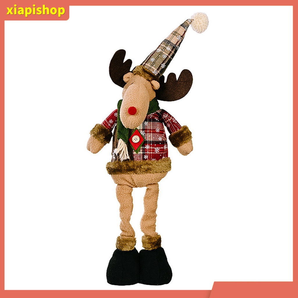 Hàng Có Sẵn!| Snowflake Búp Bê Vải Kẻ Sọc Caro Hình Ông Già Noel / Người Tuyết / Tuần Lộc Đứng Được Trang Trí Giáng Sinh / Lễ Kỳ Nghỉ