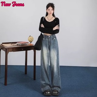Prowow quần ống rộng quần nữ jean Cổ điển Stylish Cute Hàn Phong WNK2393H1S 39Z230928