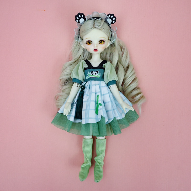 Phù Hợp set Quần Yếm denim Thời Trang Cho Búp Bê bjd 30cm Tỉ Lệ 1 / 6