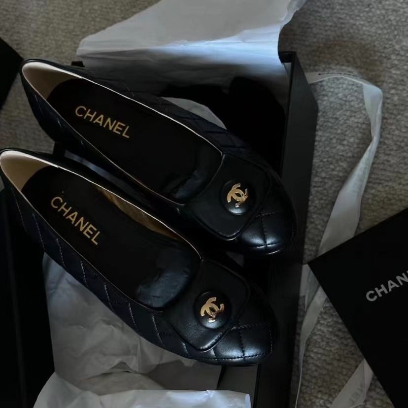 Giày Búp Bê Đế Bằng Đính Đá Phối Khóa Kim Loại Thời Trang retro 2023 Cho Nữ