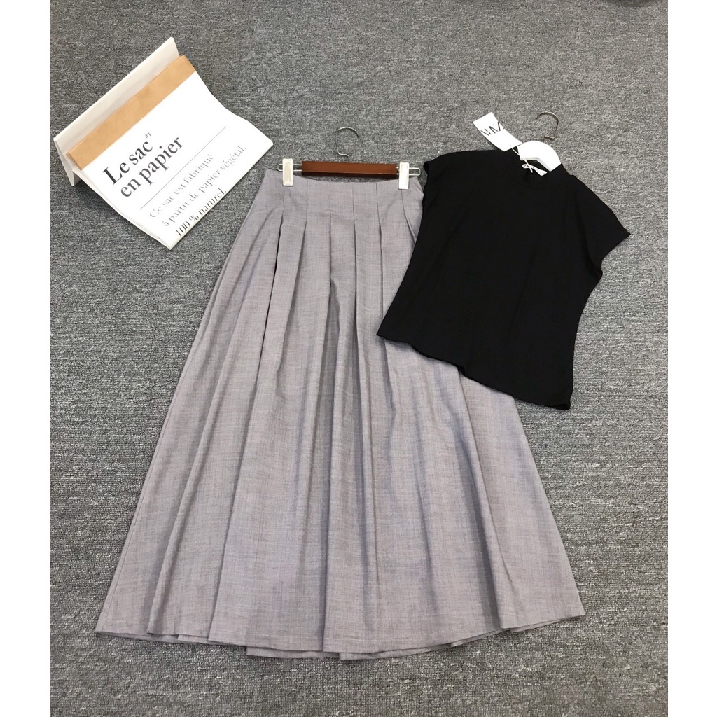 Sét Áo Và Chân Váy Xếp Ly Z.R