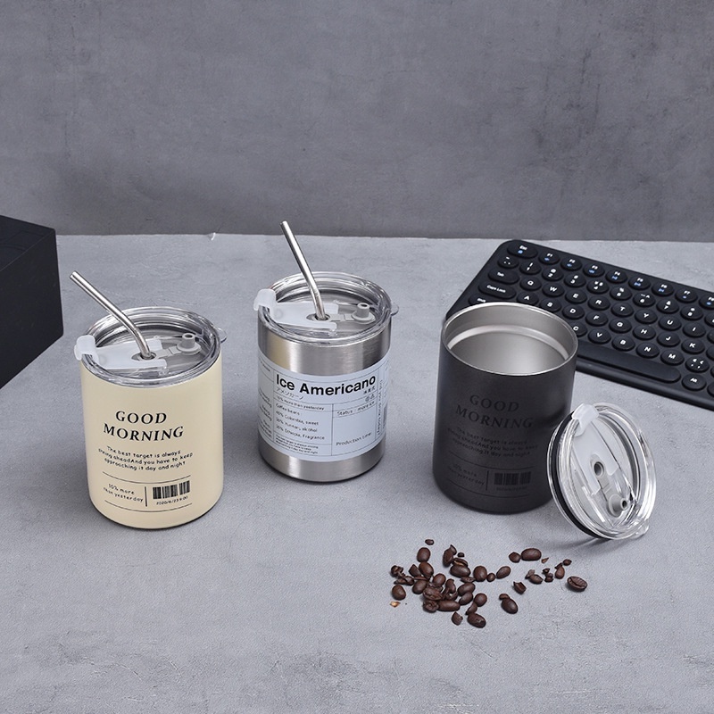 BÌNH GIỮ NHIỆT 6 OUP LÕI THỦY TINH NẮP INOX - BÌNH NƯỚC GIỮ NHIỆT 450ML jequeryshop99