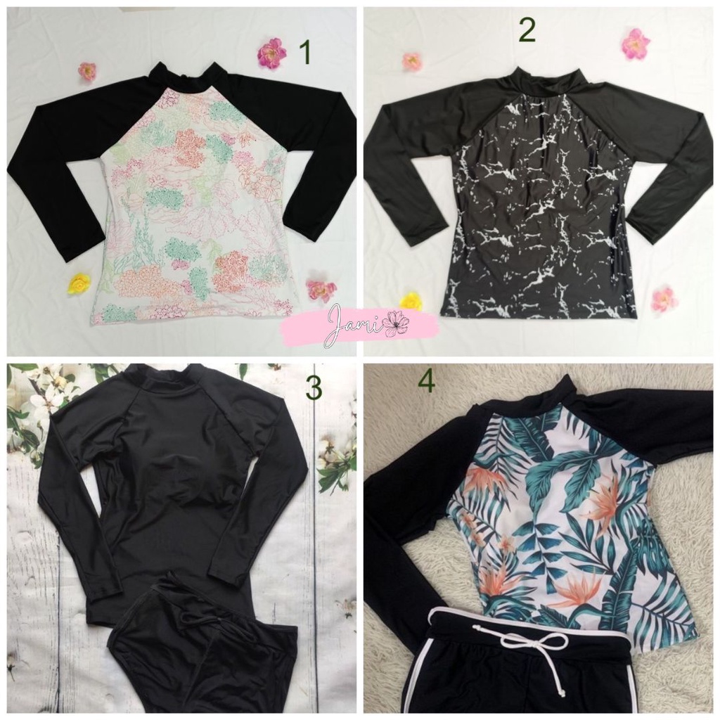 ÁO BƠI TAY DÀI họa tiết KÍN ĐÁO CHE BỤNG hoặc crop CHỐNG NẮNG THUN LẠNH KÈM MÚT giữ nhiệt-JAMI-AB_51