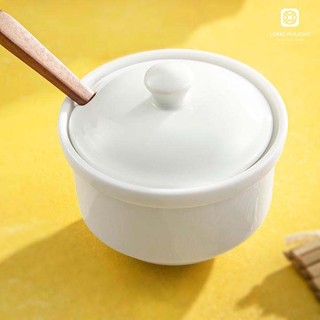 Lọ Đường Sứ Trắng Cao Cấp OHIO. Đồ Dùng Phòng Bếp.