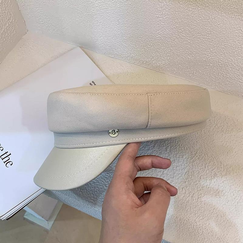 Mũ beret Da pu Thiết Kế Mùa Thu Cá Tính Dễ Phối Đồ Cho Nữ