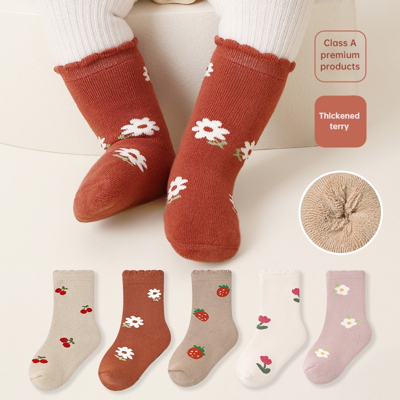 Vớ Mùa Đông Dày Dặn Ấm Áp Phối Ren Dễ Thương Cho Bé Gái 2023