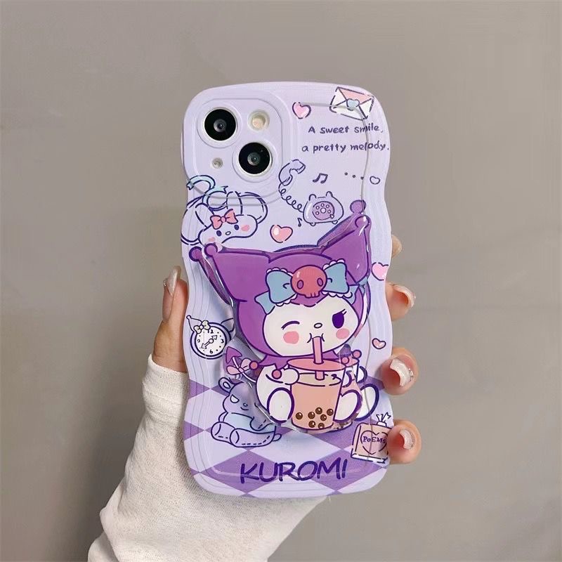 Ốp lưng Oppo Reno 10 Pro 8t 8 8z 7z 7 6 5 4 3 F11 Pro F9 Pro F7 F5 Youth F3 F1s A93 A94 A91 lovely cartoon Kuromi socket Wave edge soft phone case