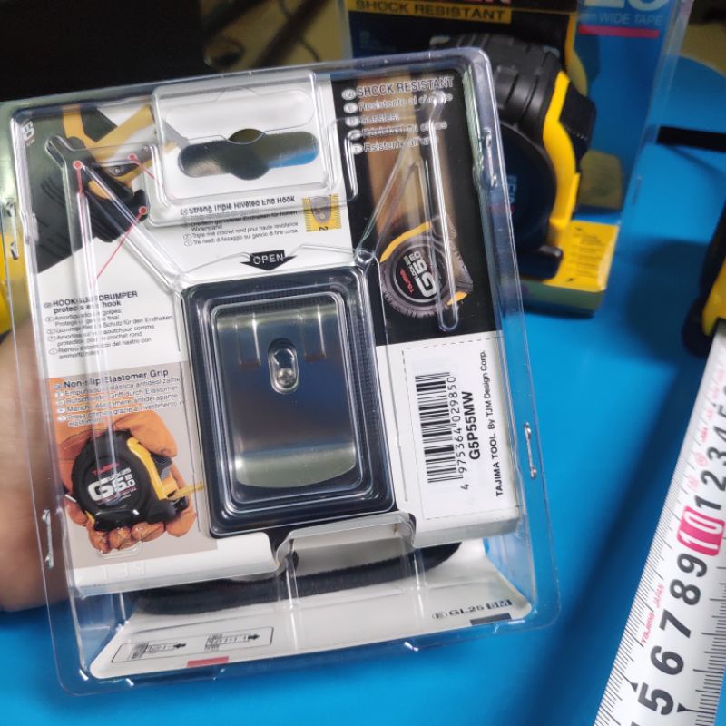 Thước cuộn Nhật TAJIMA chống va đập loại 5m và 7,5m  G5P55MW, G5P75MW - Thước kéo chống sốc G-lock GL25-55