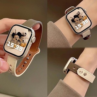 Dây Đeo Bằng Da Thật Cho Đồng Hồ Thông Minh iwatch series 7 8 9 se 6 5 4 3 2 ultra 41mm / 45mm 38mm / 42mm 40mm / 44mm
